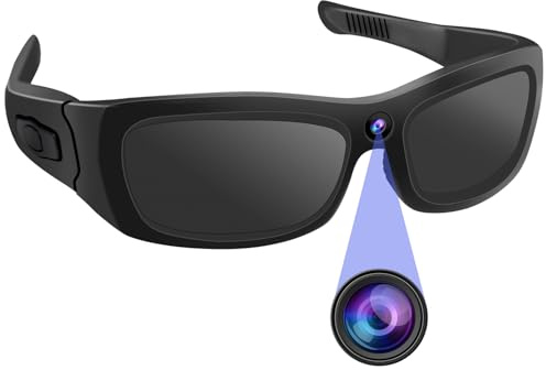 Sunglasses Action Cam HD 1080P Bluetooth Smart Glasses Video Camera Wearable Sunglasses Sport Camera Support Bluetooth Player Music for Driving, Fishing and Hiking Etc.