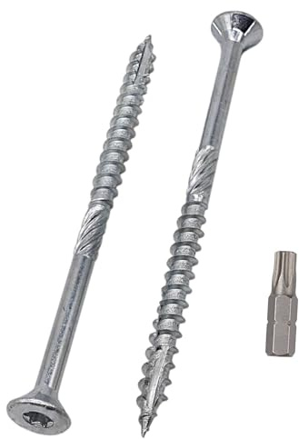 SKIR'CO (40 pièces) Vis à bois en acier zingué 6,0 x 100 mm, tête fraisée Torx, type 17, vis pour panneaux de particules, partiellement filetées