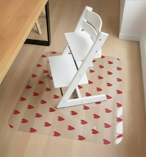 PROFOLIO Tappetino spray per bambini e tappetino protettivo su misura, impermeabile, antiscivolo, sotto seggiolone e area giochi, tappetino protettivo (cuori, 80 x 120 cm (rettangolare)