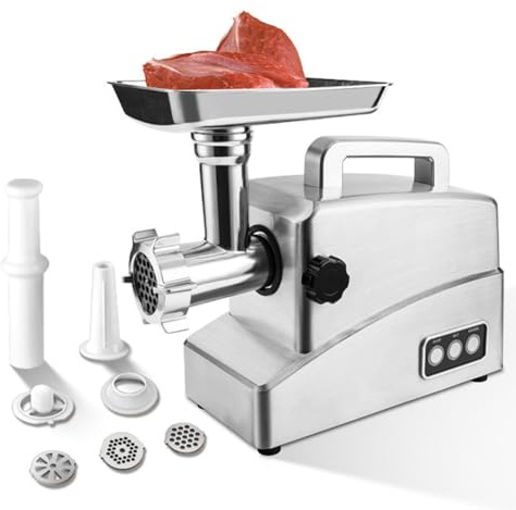 Hachoir à viande électrique commercial haute puissance pour la fabrication de saucisses et le broyage de viande efficaces pour les cuisines professionnelles