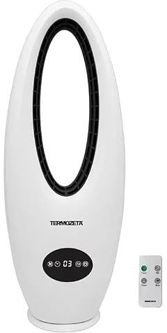 Generico Ventilatore Senza Pale TZ ARTIKO Acceleratore d’Aria Silenzioso Display Digitale Touch 3 Velocità Oscillante 70° Timer 8 Ore Telecomando 45W Design Moderno