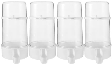 Alipis 4pcs Automatic Bird Water Feeder for Quail and Button Quail 240ml Plastic Container with Versatile Compatibility and Easy Access to Clean Water for Poultry Farmers