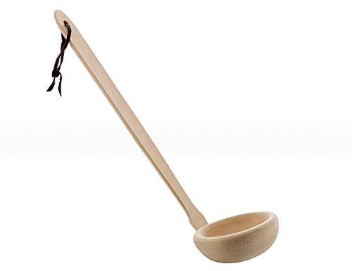 eliga Schöpfkelle Holz gewinkelt, Länge circa 30 cm
