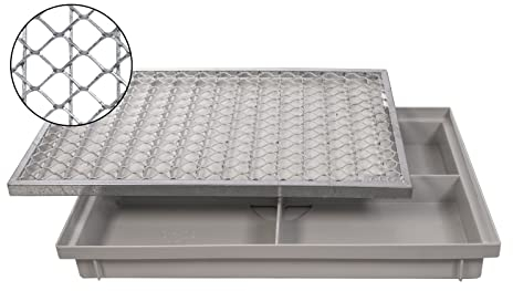 ACO 60x40cm Streckmetallrost mit Bodenwanne Vario Light Schuhabtreter Fußmatte Abtreter