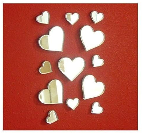 Spiegel-Aufkleber in Herzform, zum Basteln und Scrapbooking, Acryl-Herzen, 50 Stück