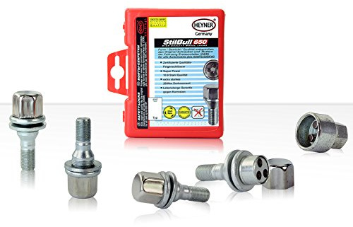 Heyner Locking Wheel Nuts M12x1.25 Fits Peugeot 5008 Models 2009 To 2024 Set 4 Locks Alloys Antitheft Protection Bolts ZH4