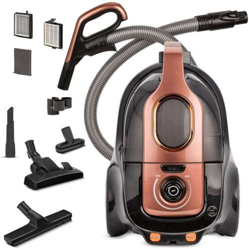 MPM MOD-25 Aspiradora Sin Bolsa Cyclonic, con Accesorios, 1.1 litros, Silencioso, Fácil Limpieza, Cable 9 Metros, 750W