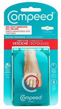 COMPEED Cerotti per vesciche, a lunga durata e guarigione veloce - Per vesciche sulle dita dei piedi, 8 Cerotti