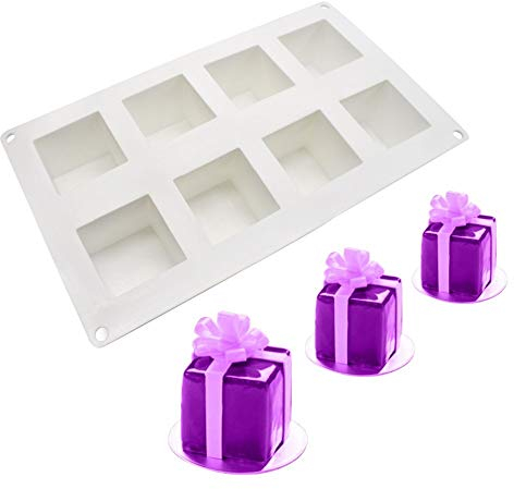 Multifonctions Moule à gâteau en Silicone Moule à gâteau D Bakeware Moule DIY carrés 8 trous