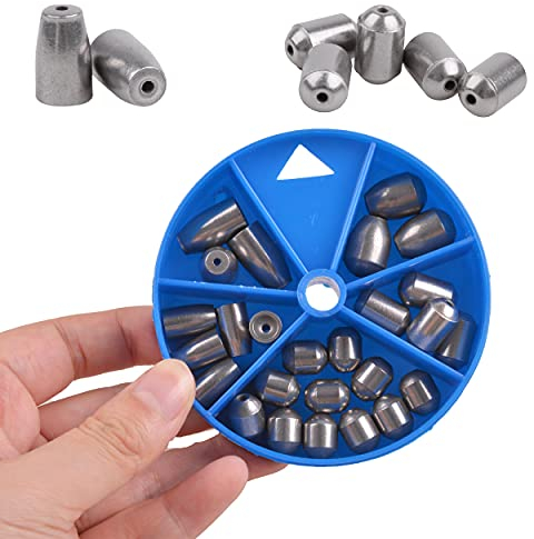 Fishing Sinker Weights Assortment Kit, 26pcs/Box Iron Fishing Weights Set Egg Weights Bass Casting Sea Fishing Weights for Saltwater Freshwater