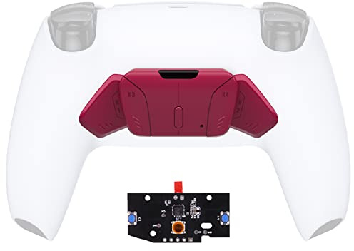 eXtremeRate RISE4 Ersatz Rück Paddles&Remapper Board für ps5 Controller Rise/RISE4 Remap Kit, Austauschbar K1K2K3K4 Back Button/PCBA Platine[KEIN Full Remap Kit]-Cosmic Red