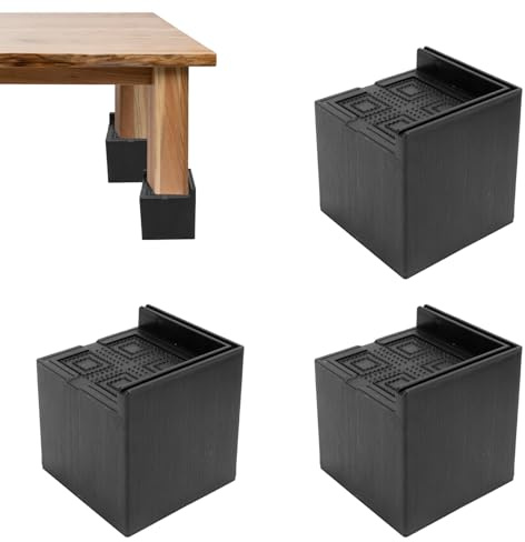 4 Stück Verstellbare Möbelerhöhungen 9×8 cm Betterhöhung Bed Riser Möbel Betterhöhungen Tischerhöher Elefantenfuß für Tisch, Stuhl, Sofa, Möbel, Hebepads bis zu 2200 lbs