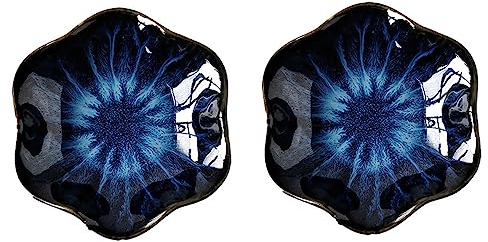 Soulnioi Lot de 2 bols à trempette en céramique - Mini plats d'accompagnement - Bol à épices - Bols à dessert, assaisonnement, collations pour soja, dessert, sushis, apéritif - 10,9 cm