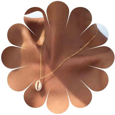 Inilbran Boho Muschel Choker Halskette Vintage Kaurimuschel Anhänger Halskette Choker Gold Kaurimuschel Halskette Choker Sommer Strand Muschel Halskette Kettenschmuck Für Frauen Und Mädchen