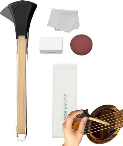 LOVEMETOO Bogen Für Gitarre | Doppelseitiger Gitarrenbogen Mit Integriertem Plektrum | Picasso Bogen Gitarren Pick | Akustik Tuning Gitarrenbogen Plektrum?für Anfänger Gitarrenliebhaber