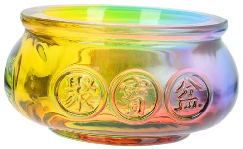 Ciieeo Crystal Cornucopia Money Basin Yellow Crystal 10cm Feng Shui Home Table Decor Chinese Treasure Bowl Ornament for Dining Room