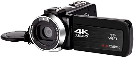 KOZWAY Camara de Video Camcorder de cámara de Video 4K 3 0fps Ultra HD Digital Vlogging Video Cámara de Video 16x Zoom Digital Relleno Luz WiFi Vlog Grabador (Size : 64G SD Card, Color : Bianco)