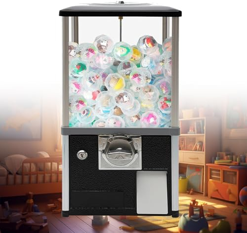 JJENXYYDS Petit Distributeur Automatique, Machine à Bonbons Vintage Gumball, Capsules Rondes Gumballs balles rebondissantes, Machine Gashapon pour Les magasins de Jeux,Black