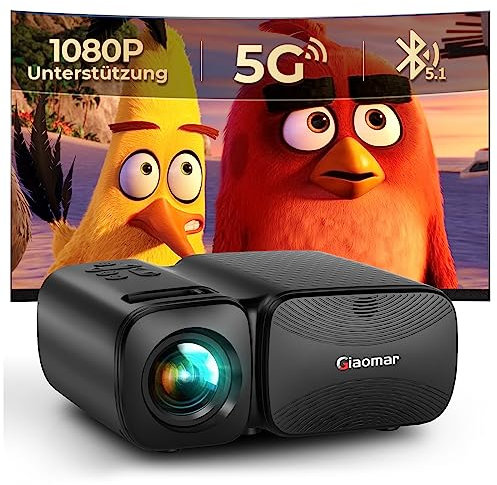 Mini Projecteur avec WiFi et Bluetooth, Videoprojecteur 1080P Full HD Supportée 9500 Lumens, LED Projecteur Portable Home Cinéma pour Smartphone, Compatible avec TV Stick/HDMI/USB/AV