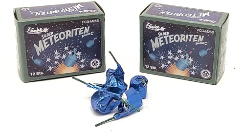 vama Funke Riesen Silber Meteoriten Kaliber C Crackling Sterne XXL mit Lauten Silberfunken Knattersterne Knallblitze Silvester Feuerwerk Jugendfrei