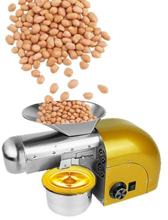 YJFEDCC Pressa per Olio di Arachidi E Noci per Uso Domestico E Commerciale, Piccola Pressa per Olio per Uso Domestico Verticale, Piccola Pressa A Freddo in Acciaio Inossidabile/Pressa A Caldo