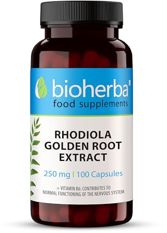 Rodiola Rosea 250 mg - 100 Capsule per Sollievo dallo Stress e Chiarezza Mentale di BIOHERBA