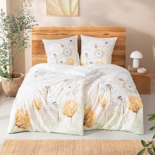 ESTELLA Bio Mako Satin Bettwäsche 135x200 Estrella Pusteblume Löwenzahn 3413-230