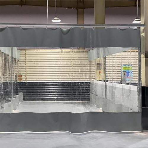 Waterproof Gazebo Side Panels 1.8x2m/3x2.2m Heavy Duty Transparent Tarpaulin With Grommets Outdoor Vinyl Curtains for Privacy 0.3mm Thick Grey 2.5x2.2m/8.2x7.2ft
