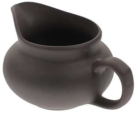 Keramik Milchkanne Vintage Schwarz mit Ausgießer für Kaffee, Party | Keramik, Schwarze Glatte Optik, Bruchsicher und Formstabil, für Partys und Partydinner