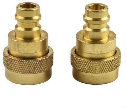 Eawfgtuw Lot de 2 adaptateurs professionnels en laiton R134A vers R1234YF haute basse pression avec design réglable pour l'entretien du système de climatisation automobile