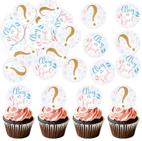 Blumomon40 Stück Essbar Oh Baby Cupcake Toppers Cupcake Toppers Baby Shower Cake Topper Geschlecht Offenbarung Party Kuchen Dekorationen
