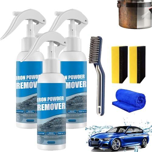 Remover Rostentferner, Iron Powder Remover, Car Rust Removal Spray, Rayhong Iron Powder Remover, Autowartungsreinigung Rostlöser, Rostentferner für Metall/Fahrrad/Auto/Fahrradkette (3pcs-30ml)