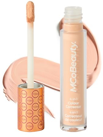 MCoBeauty - Colour Corrector All Over Primer - Peach Shade - 4-in-1 Complexion Primer for Targeted Brightening and Skin Tone Prep - For Fair to Medium Skin Tones - Concealers & Correctors