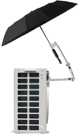 WAWO Adjustable HVAC Umbrella with Base, 12-Rib Outdoor Sun Shade for Unit Protection, Waterproof & UV Resistant Cover for Work, Keep Cool and Dry