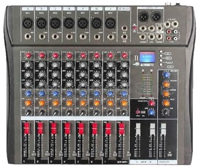 8/12-Kanal-Mixer, professionelles Sound-Mischpult, unterstützt Bluetooth, USB, 48 V Stromschnittstelle for Bar, DJ, Party,Ultrapräzise(8-channel Mixer)