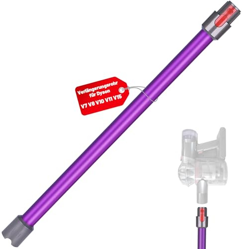 Tubo de Extensión Rígido Compatible con Dyson V11 V15 V10 V8 V7, Varilla de Aluminio con Conexión de Liberación Rápida, 72 cm - Morado