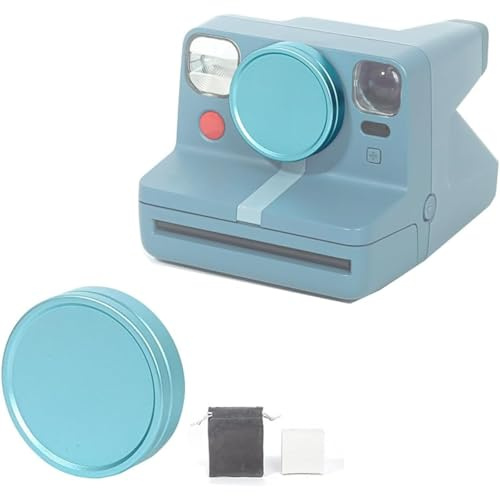 Copriobiettivo per Polaroid NOW 2/3/NOW + 2/3 in lega di alluminio, antipolvere, antigraffio, impermeabile, protezione per obiettivo della fotocamera (blu)