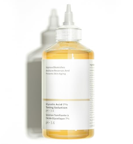 Lösung bei Hautunreinheiten: Glykolsäure Toner 7% - Bekämpft Akne & verfeinert Poren - Ideal für fettige und Mischhaut - 250 ml