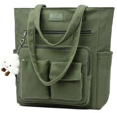 Micmores Laptoptasche Damen 16 Zoll, Handtasche Damen Cord Shopper Tasche Arbeitstaschen Groß Tote Bag, Lehrertasche Bürotasche Aktentasche Umhängetasche für Uni Business Schule