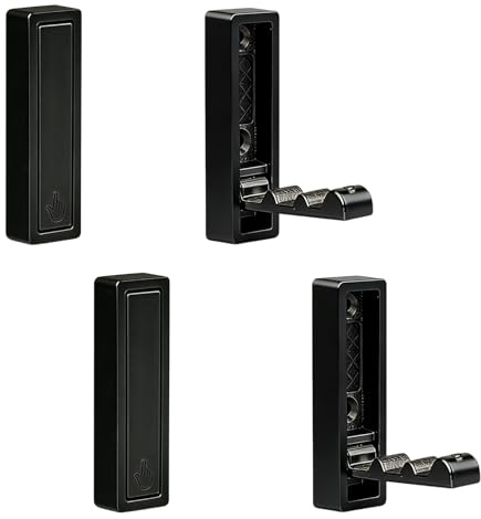 unbholkk Kleiderhaken Klappbar, 2 StüCk Square Klapphaken, Garderobenhaken, Kleiderhaken Wand Klappbar AufhäNgen FüR MäNteln, HandtüChern, RucksäCken, SchlüSsel(Schwarz)
