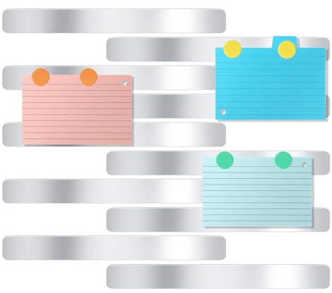 Staranry Magnettafel Selbstklebend, 10 Stück Pinnwand Magnetisch, 30x3 cm | Memotafel Selbstklebend us Edelstahl mit 32 Stück Starke Magnetleisten für Büro Fotos Namensschilder Papiere
