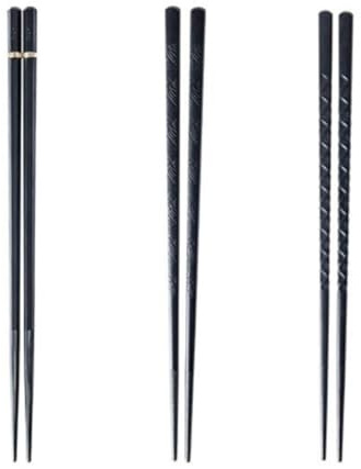 LALADEFIEE Palillos Antideslizantes Puntiagudos de Aleación Ecológica, 2 Pares, Diseño Chino para Comida Asiática, Aptos para Lavavajillas, Ideales para Hogar y Restaurante