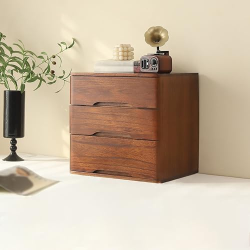 NZBZTUKUWP Armario De Almacenamiento con Tablero Madera Maciza, Organizador Modular En Color Nogal, Adecuado para Múltiples Entornos,recibidor Y Ventanas Saledizas(3 Tier)