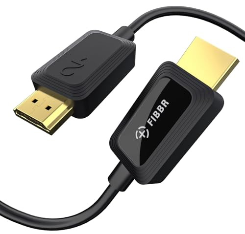 FIBBR 8K HDMI Cable de fibra óptica 15m, 48Gbps Cable HDMI 2.1 de ultra alta velocidad/AOC Soporte 8K@60Hz, 4K@120Hz/144Hz HDR eARC Compatible con PS5, Xbox Series X, PC, TV