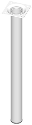 Element System 18133-00268 Möbelfuß rund – Stahlrohrfuß, ideal als Tischbein für die Gestaltung individueller Möbelstücke – Ø 30 mm, Weiß, Länge 400 mm, 4 Stück