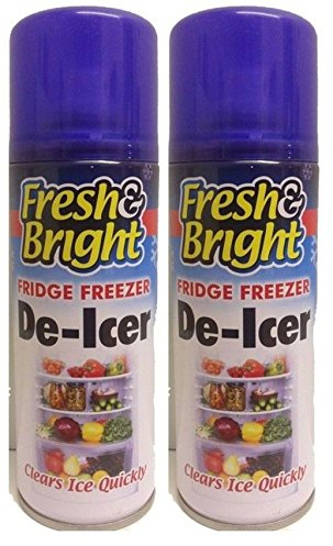 Anti-Bacterial Fridge Freezer De-Icer Spray Deicer Spray Fridge Cleaner Genuine Fresh & Bright 200ml Quick Ice Remover (Pack of 2)