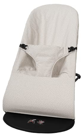 Bezug für BabyBjörn Balance Soft Hängematte (ersetzt Originalpolster), hypoallergen, sehr weich, atmungsaktiv (Bio-Baumwolle, Sterne, Beige)