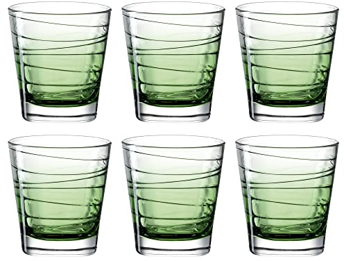 LEONARDO HOME 026840 Vario Structura - Juego de 6 vasos (250 ml, cristal), color verde