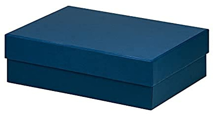 Rössler Geschenkbox mit Deckel | Box mit Deckel | Geschenkbox Geburtstag | Karton mit Deckel | Geschenk Box | Geschenkkarton mit Deckel | Maße: 196x264x80mm | Farbe: Blau | Navy | Geschenkkarton mit Deckel für Geschenke, Dokumente, Präsentationen und Aufbewahrung