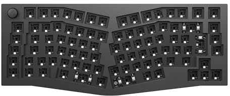 Keychron Q10 QMK-Custom-Barebone-Kit mit Drehregler, 75%-Alice-ISO-Layout | Aluminiumgehäuse, 1000 Hz Abtastrate, RGB, USB-C, Double-Gasket-Design, Barebone Keyboard für Mac, Windows, Linux – Schwarz